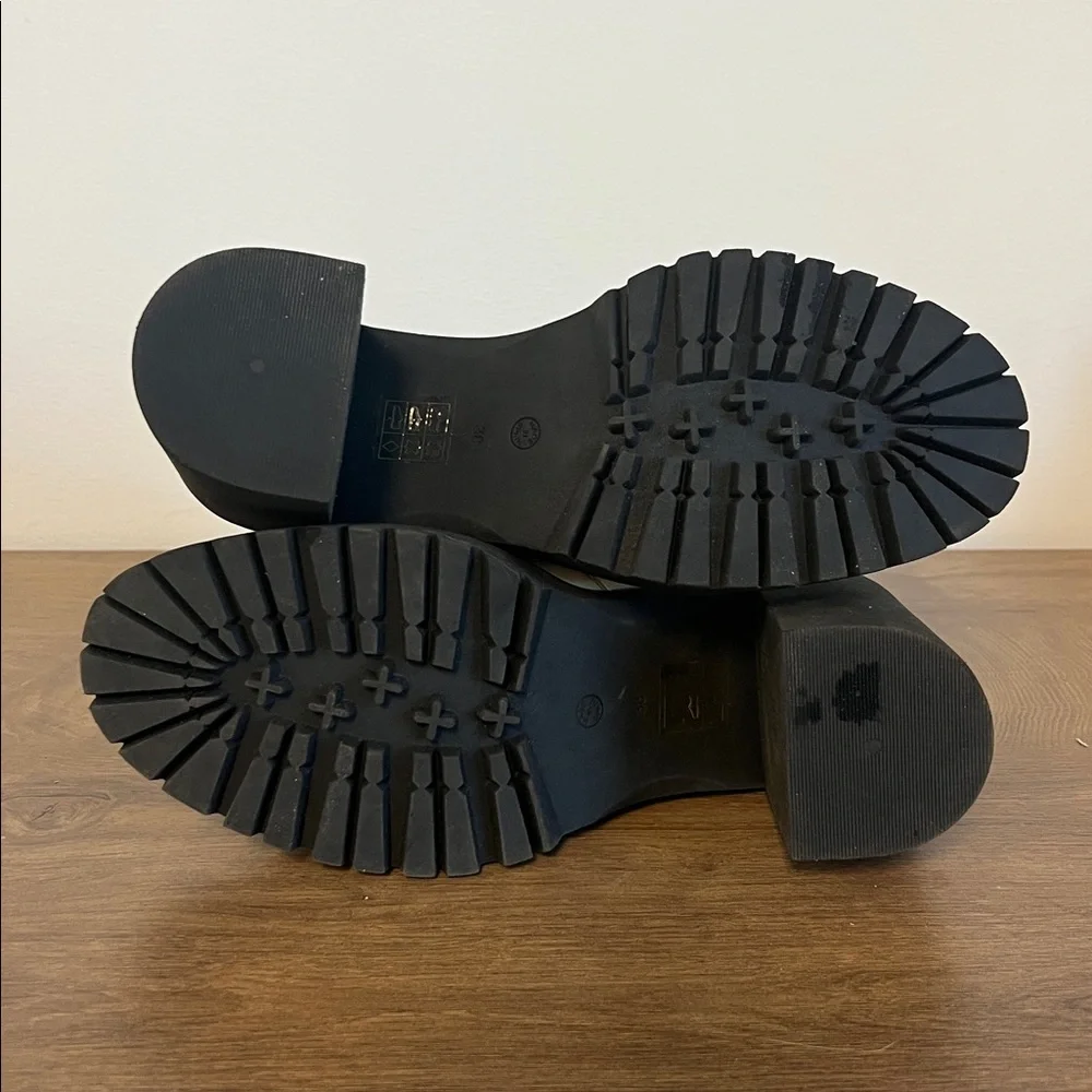 Free People Dylan Lace-Up Boots Platform Heel Ivory White Leather EU 38 US 8 - Picture 11 of 14